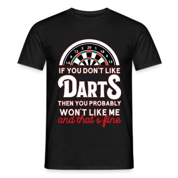 T-shirt avec fléchettes humoristique - T-shirt homme - noir - Devant - AI Model Male 178 light (178cm)