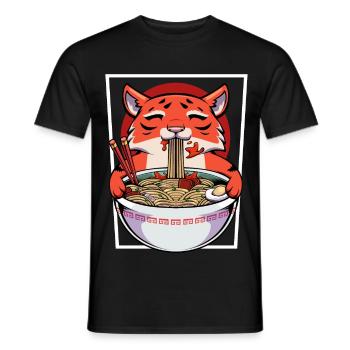Bol de ramen Kawaii Panda - T-shirt homme - noir - Devant - AI Model Male 178 light (178cm)