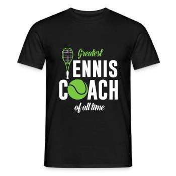 Largest tennis coach ever - Men's T-Shirt - black - Front - AI Model Male 178 light (178cm)