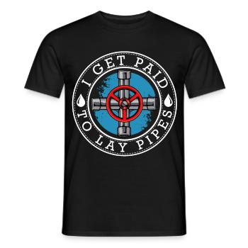 Tubular Statement with Valve Wheel - Men's T-Shirt - black - Front - AI Model Male 178 light (178cm)