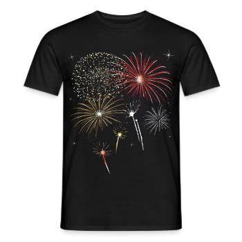 Feux d'artifice le jour de l'an - T-shirt homme - noir - Devant - AI Model Male 178 light (178cm)