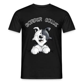 Abenteuerlustiger Border Collie - Männer T-Shirt - Schwarz - Vorne - AI Model Male 178 light (178cm)