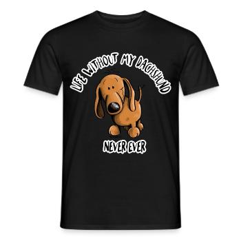 Life Without my Dachshund - Dackel - Männer T-Shirt - Schwarz - Vorne - AI Model Male 178 light (178cm)