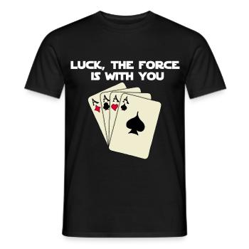 Luck is with you in poker! - Men's T-Shirt - black - Front - AI Model Male 178 light (178cm)