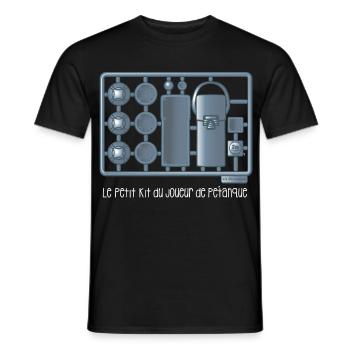 Le petit kit du joueur de pétanque - T-shirt homme - noir - Devant - AI Model Male 178 light (178cm)