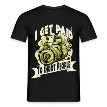 Photo photo photograph - T-shirt homme - noir - Devant - AI Model Male 178 light (178cm)