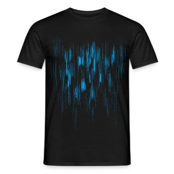 Background Abstract / BLUE - Men's T-Shirt - black - Front - AI Model Male 178 light (178cm)
