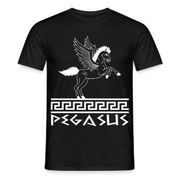 Cheval Pégase blanc - T-shirt homme - noir - Devant - AI Model Male 178 light (178cm)