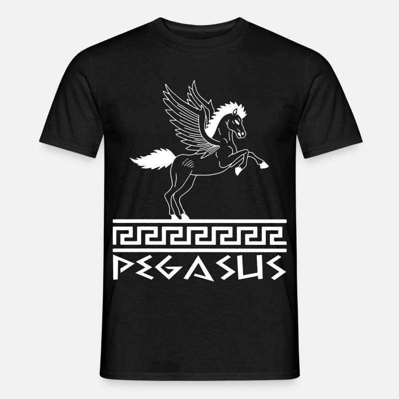 Weißes Pegasus-Pferd - Männer T-Shirt - Schwarz