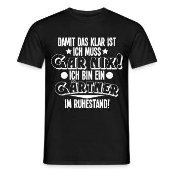 Gärtner Rentner Rente Ruhestand - Männer T-Shirt - Schwarz - Vorne - AI Model Male 178 light (178cm)