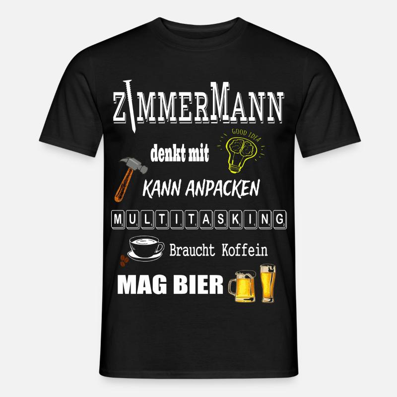 Zimmermann - Männer T-Shirt - Schwarz