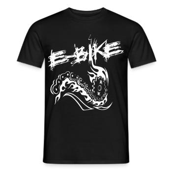 E-bike rider - Men's T-Shirt - black - Front - AI Model Male 178 light (178cm)