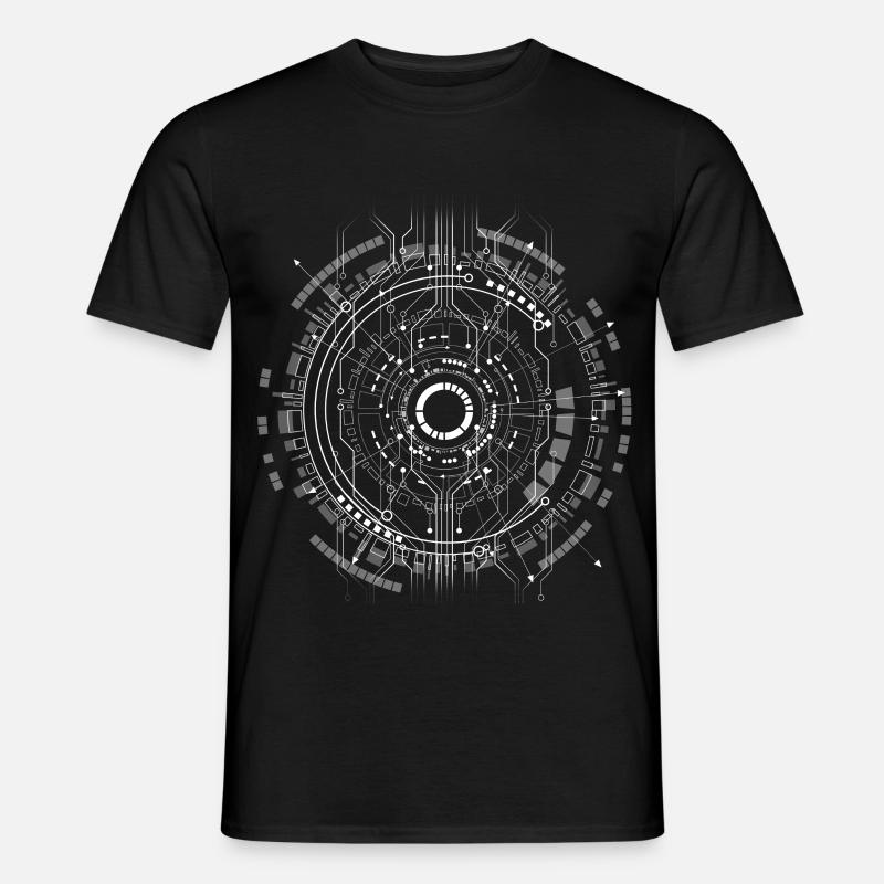 computer c-base stern space cpu nerd pc coder star - Männer T-Shirt - Schwarz