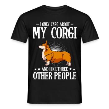My Corgi Love And Three Others - Men's T-Shirt - black - Front - AI Model Male 178 light (178cm)
