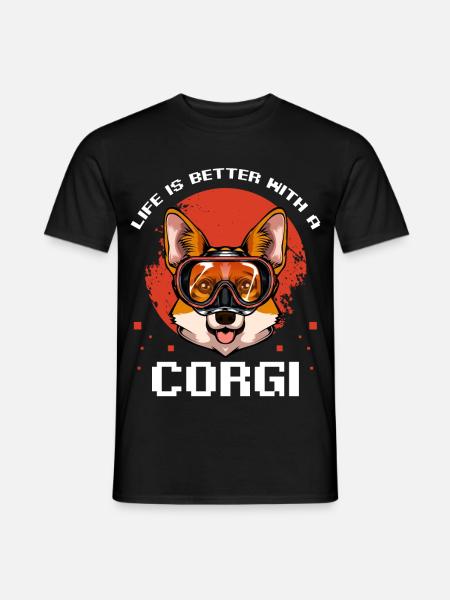 Amusement de bain pour les plongeurs corgi - T-shirt homme - noir