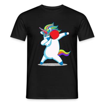 Table tennis unicorn dabbing unicorn horse gift - Men's T-Shirt - black - Front - AI Model Male 178 light (178cm)