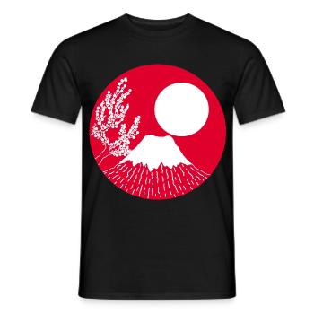 Mount Fuji Manga - Männer T-Shirt - Schwarz - Vorne - AI Model Male 178 light (178cm)