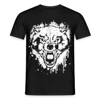Loup - Loups - Loup-garou - Meute de loups - Pleine Lune - T-shirt homme - noir - Devant - AI Model Male 178 light (178cm)