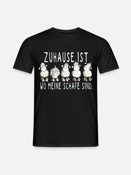 Zuhause ist wo meine Schafe sind Spruch - Männer T-Shirt - Schwarz