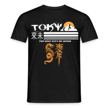 Tokyo Orange - T-shirt uomo - nero - Fronte - AI Model Male 178 light (178cm)