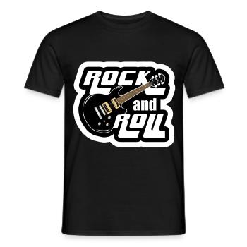 Rock and Roll music music style musician * - Men's T-Shirt - black - Front - AI Model Male 178 light (178cm)