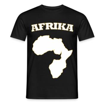 Afrika Silhouette mit Goldrand Afrika Africa  - Männer T-Shirt - Schwarz - Vorne - AI Model Male 178 light (178cm)