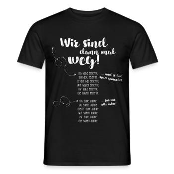 Wir sind dann mal weg – Reiseschriftzug - Männer T-Shirt - Schwarz - Vorne - AI Model Male 178 light (178cm)