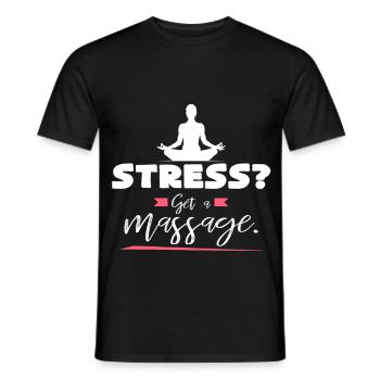 Stress Massage Time Out - Men's T-Shirt - black - Front - AI Model Male 178 light (178cm)