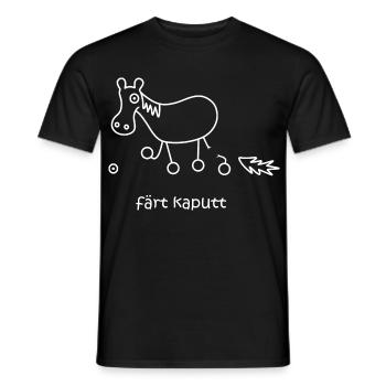 färt kaputt, kaputtes Pferd, lustiges Pferd, krank - Männer T-Shirt - Schwarz - Vorne - AI Model Male 178 light (178cm)