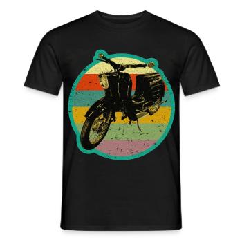 Cyclomoteur Schwalbe rétro Simmi - T-shirt homme - noir - Devant - AI Model Male 178 light (178cm)