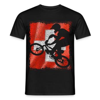 BMX Switzerland - Bmx Bike - Men's T-Shirt - black - Front - AI Model Male 178 light (178cm)