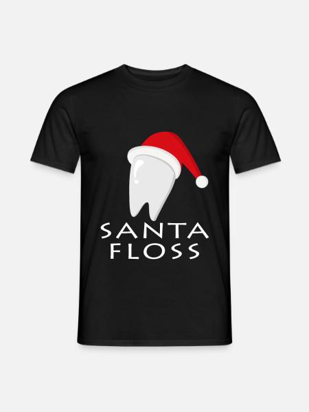 Santa Floss Zahnweihnachtslogo - Männer T-Shirt - Schwarz