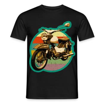 Simmi Star SR4-2 DDR moped in retro used look - Men's T-Shirt - black - Front - AI Model Male 178 light (178cm)