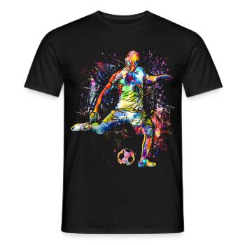 Playing soccer - Soccer player - Men's T-Shirt - black - Front - AI Model Male 178 light (178cm)