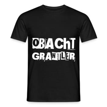Obacht Grantler Bayerischer Spruch - Männer T-Shirt - Schwarz - Vorne - AI Model Male 178 light (178cm)