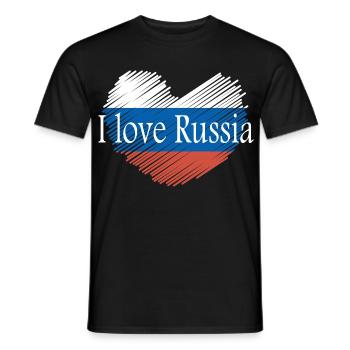 J'aime la russie - T-shirt homme - noir - Devant - AI Model Male 178 light (178cm)