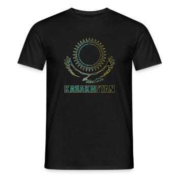 Kazakhstan steppe eagle gift - Men's T-Shirt - black - Front - AI Model Male 178 light (178cm)
