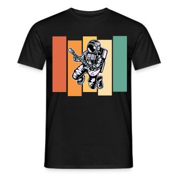 Cadeau rock and roll d'astronaute guitariste - T-shirt homme - noir - Devant - AI Model Male 178 light (178cm)