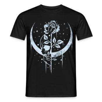 Crâne de Wicca de sorcellerie de Rose de lune occulte gothique - T-shirt homme - noir - Devant - AI Model Male 178 light (178cm)