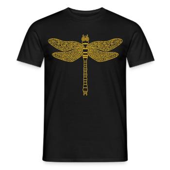 Gold dragonfly - Men's T-Shirt - black - Front - AI Model Male 178 light (178cm)