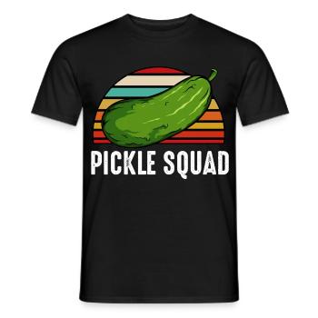 Pickle Squad Retro Sunset - Männer T-Shirt - Schwarz - Vorne - AI Model Male 178 light (178cm)