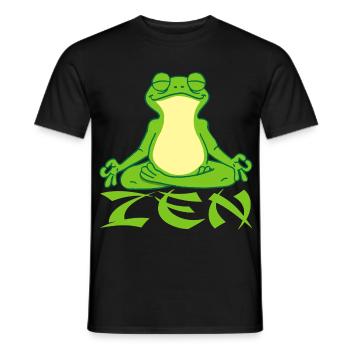 Frog and yoga - Men's T-Shirt - black - Front - AI Model Male 178 light (178cm)