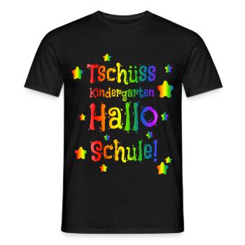 Tschüss Kindergarten Hallo Schule - Einschulung - Männer T-Shirt - Schwarz - Vorne - AI Model Male 178 light (178cm)