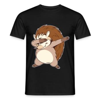 Dabbing hedgehog - Men's T-Shirt - black - Front - AI Model Male 178 light (178cm)