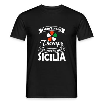 La Sicile - T-shirt homme - noir - Devant - AI Model Male 178 light (178cm)