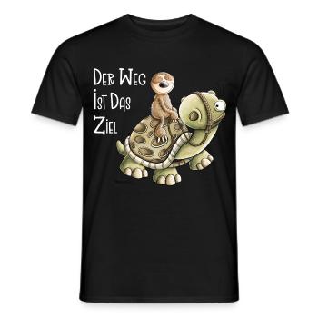 Der Weg ist das Ziel Faultier Mit Schildkröte - Männer T-Shirt - Schwarz - Vorne - AI Model Male 178 light (178cm)