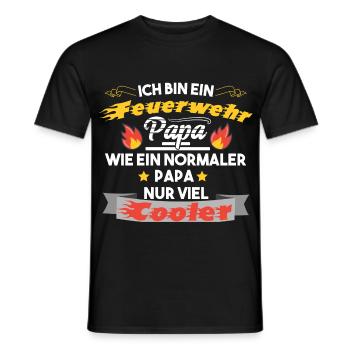 Feuerwehr Papa - Männer T-Shirt - Schwarz - Vorne - AI Model Male 178 light (178cm)