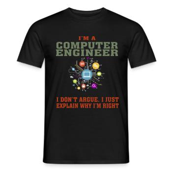 Bestseller Computer Engineer Tshirt, Keep Calm - Men's T-Shirt - black - Front - AI Model Male 178 light (178cm)