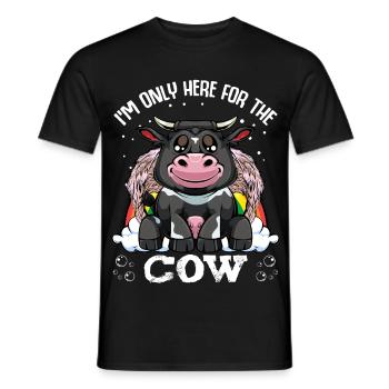 Cow Kawaii Humor - Men's T-Shirt - black - Front - AI Model Male 178 light (178cm)