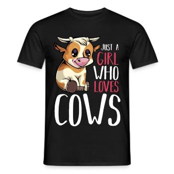 Kuhliebhaberin Motiv Mädchen - Männer T-Shirt - Schwarz - Vorne - AI Model Male 178 light (178cm)